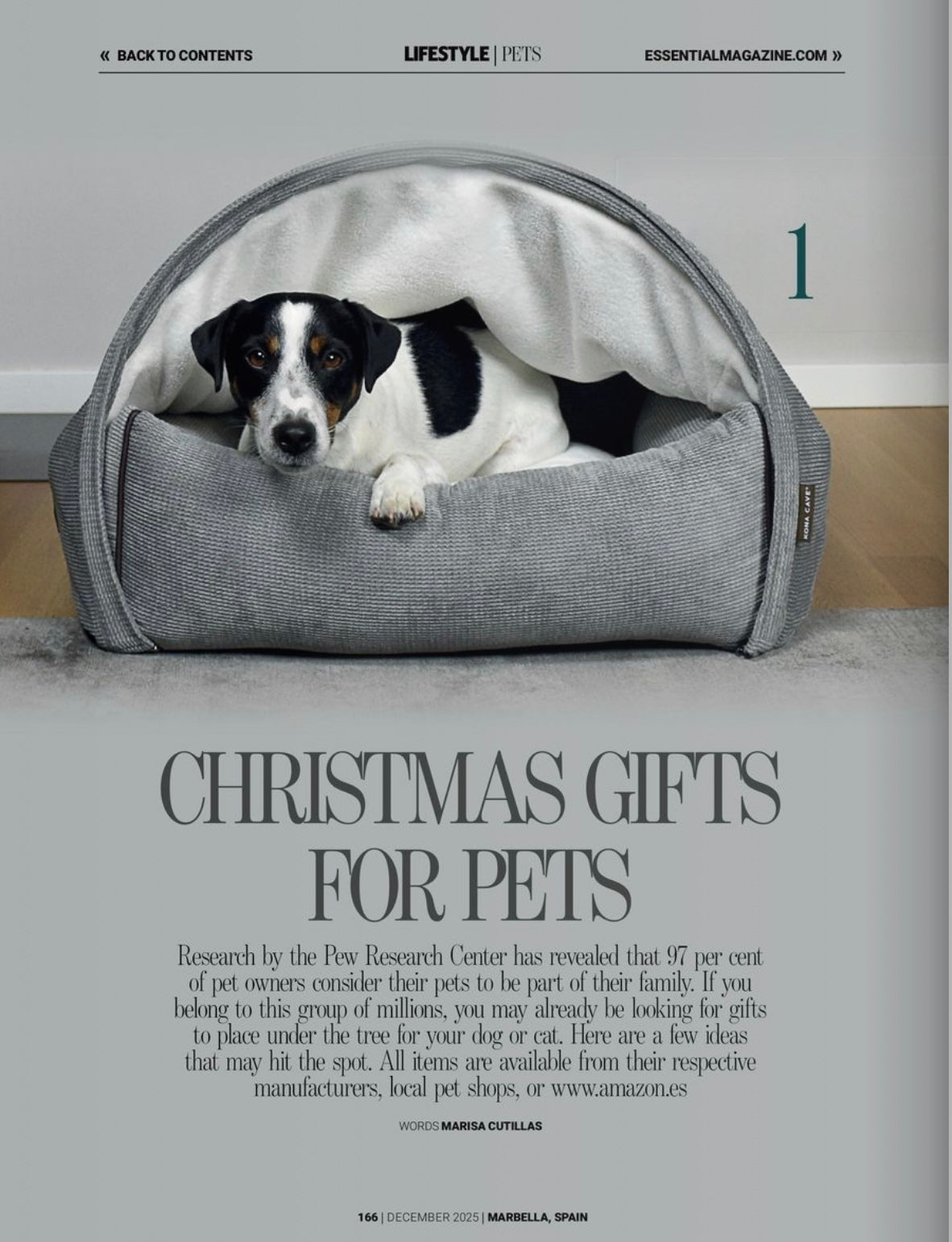 KONA CAVE® luxury cozy dog cave bed in grey corduroy