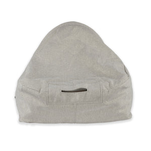 KONA CAVE® luxury dog and cat cozy cave bed in cream herringbone. Safety air opening.