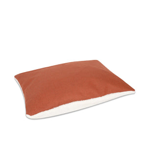 KONA CAVE® designer dog bed in elegant orange herringbone fabric with lined cushion