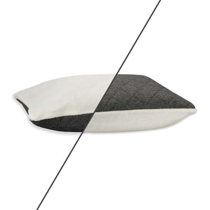 Premium dog bed with reversible center cushion. Sleepy Fox®; Grey quilted fabric with fleece lining. 