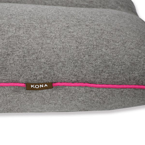 Cloud Bed Décor Set - Grey Flannel with Hot Pink Trim
