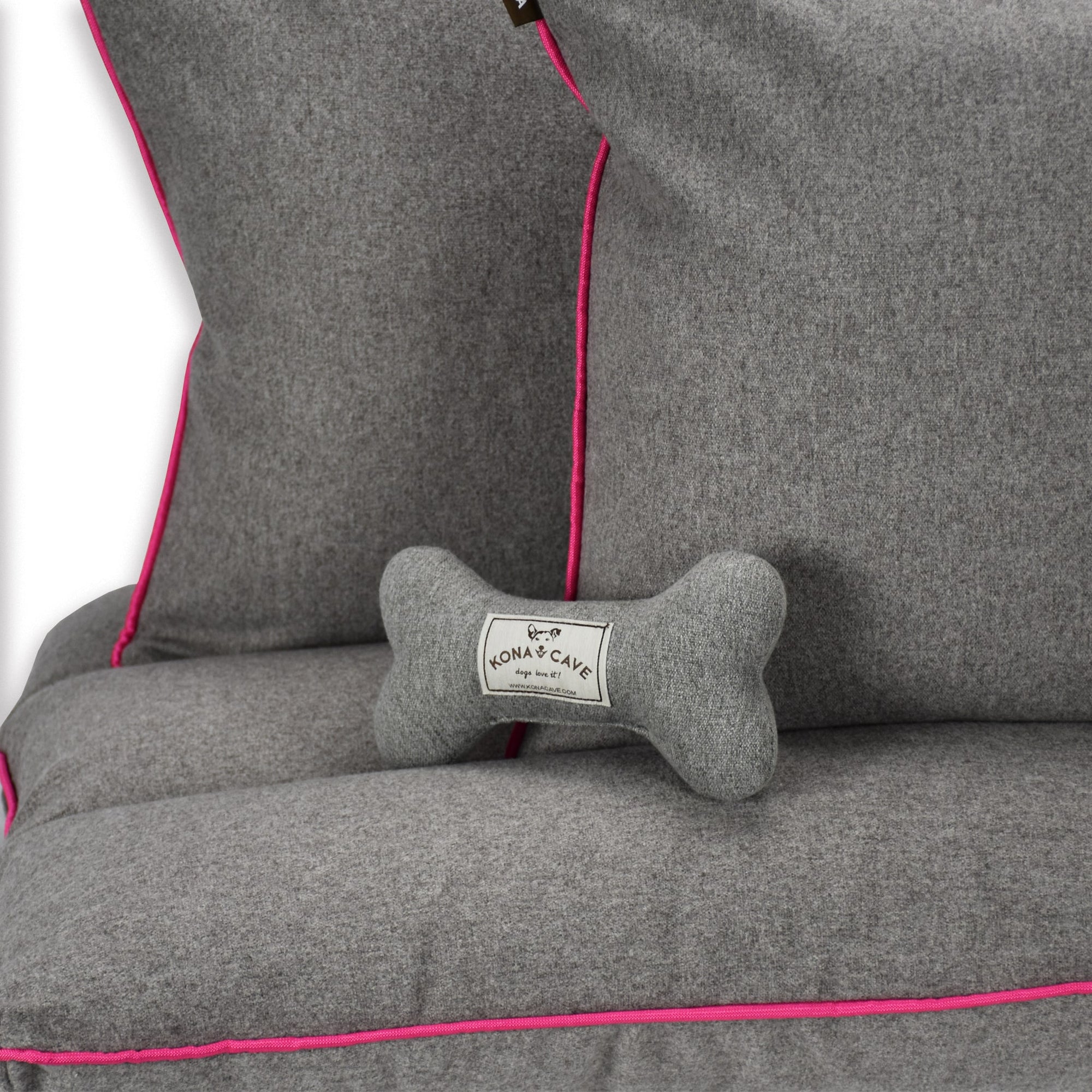 Cloud Bed Décor Set - Grey Flannel with Hot Pink Trim