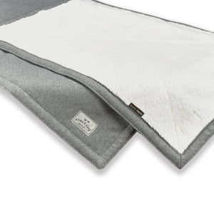 KONA CAVE® Grey Flannel Pet and Furniture Blankets with snuggle-soft Sherpa fleece lining