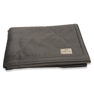 KONA CAVE® Graphite Grey Velvet Furniture Blanket with Sherpa Fleece Lining (Large)