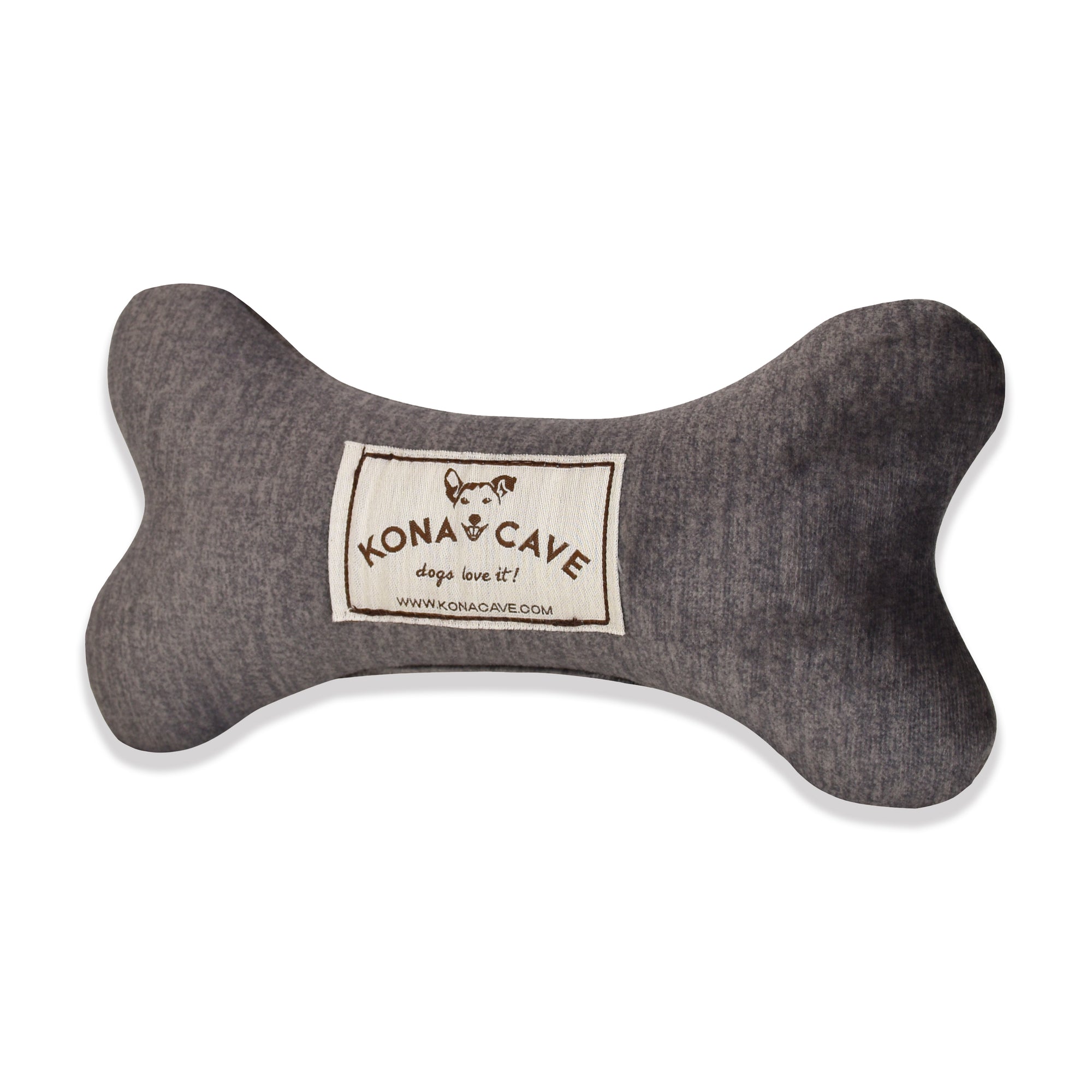 KONA CAVE® Graphite Grey Velvet Dog Bone Toy