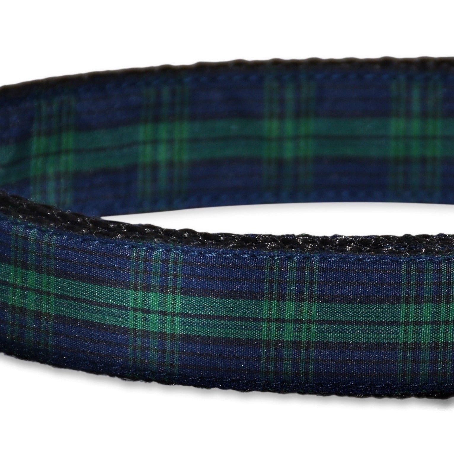 KONA CAVE ® - adjustable size dog collar in authentic Blackwatch tartan (blue/green)