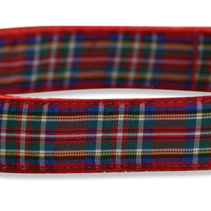 KONA CAVE ® - adjustable dog collar in authentic Royal Stewart tartan (red)