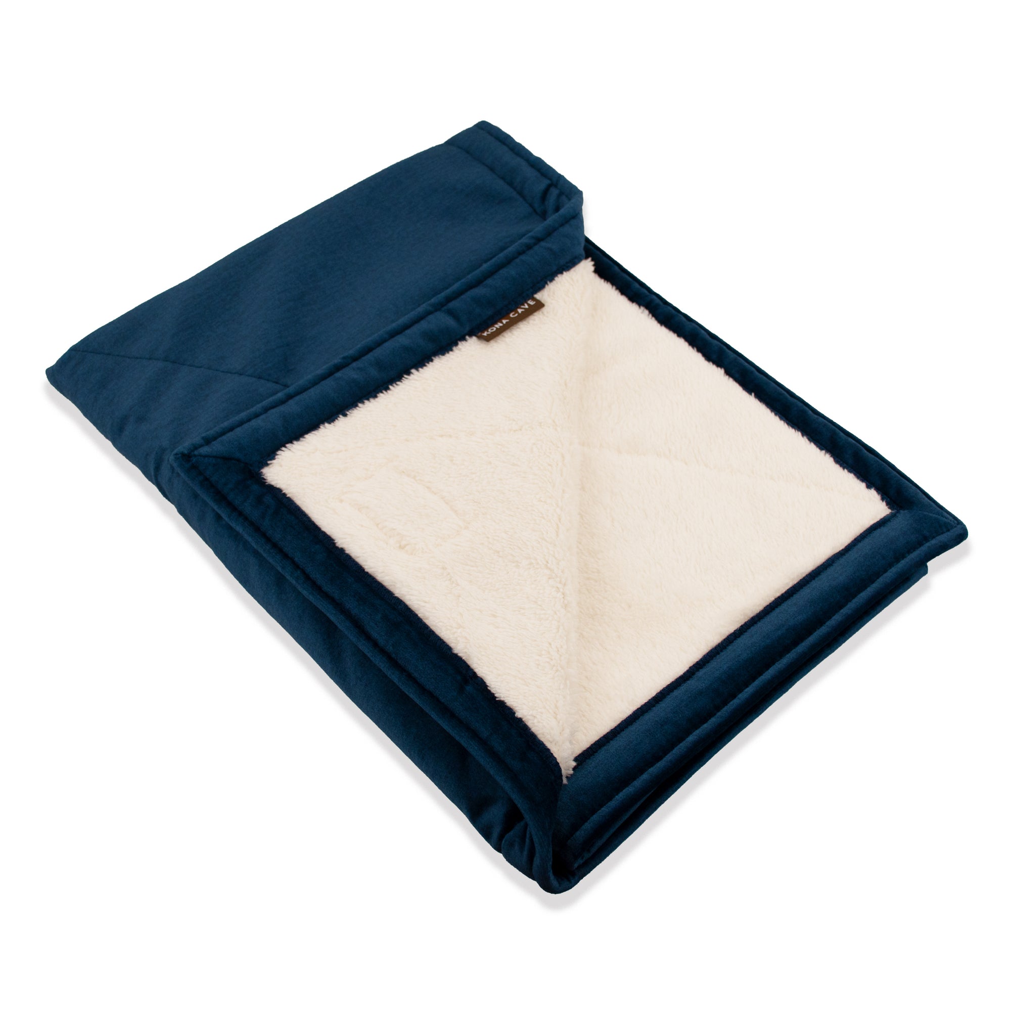 KONA CAVE® Midnight Blue Velvet Pet Blanket with Sherpa Fleece Lining (Small)