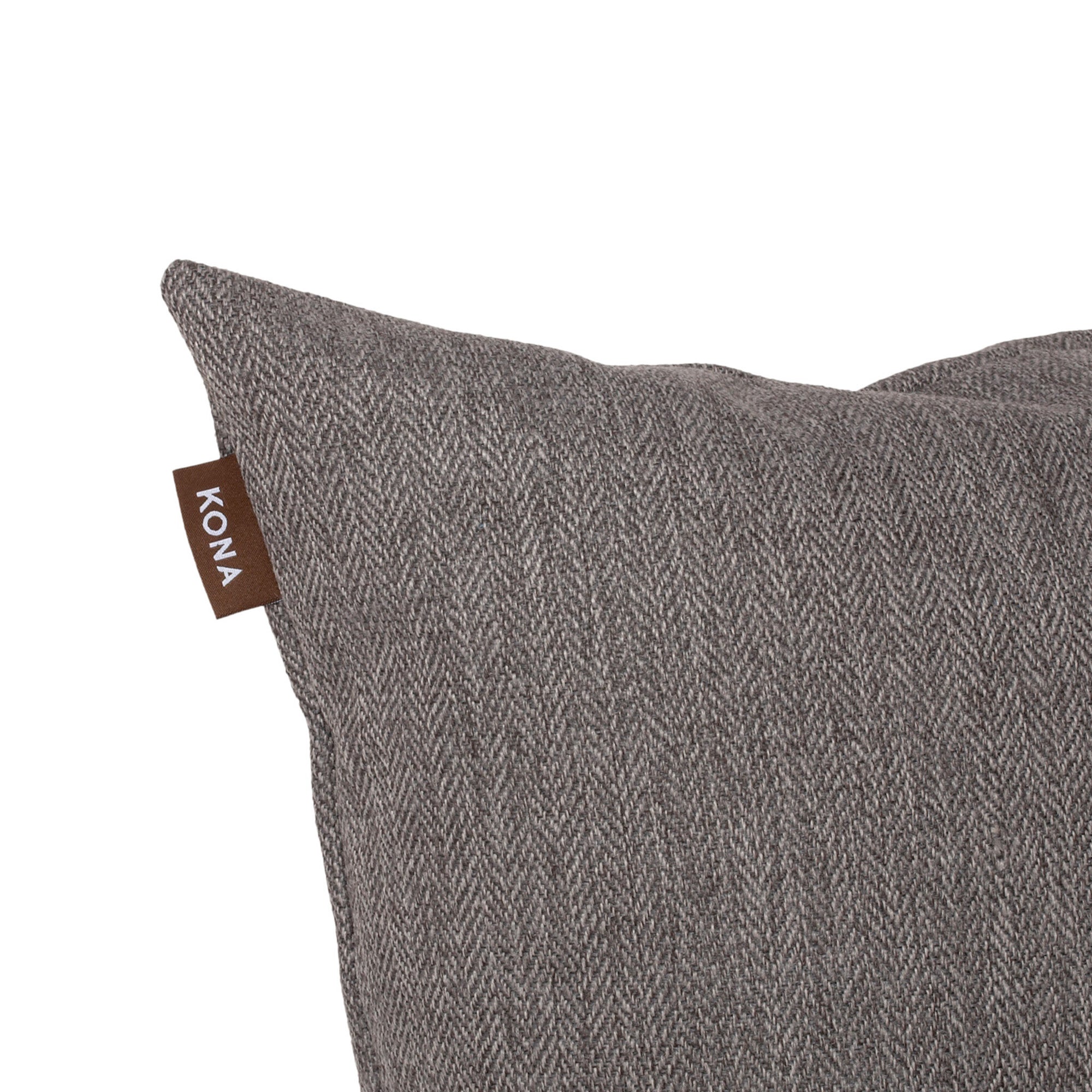 KONA CAVE® Decorative pillow covers, sophisticated grey herringbone fabric.