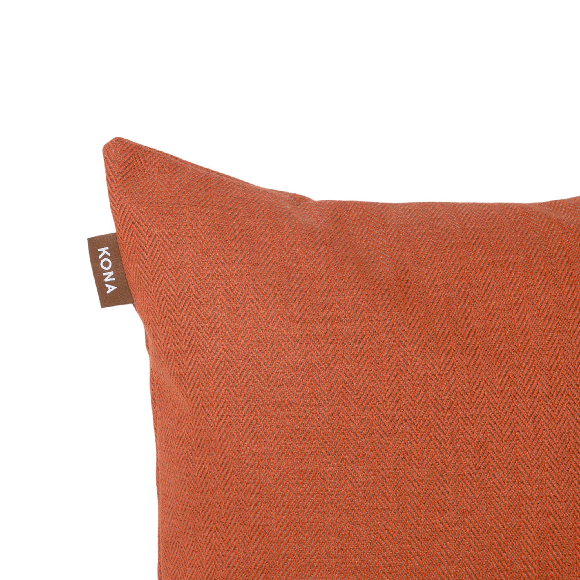 KONA CAVE® Decorative pillow covers, sophisticated orange herringbone fabric.