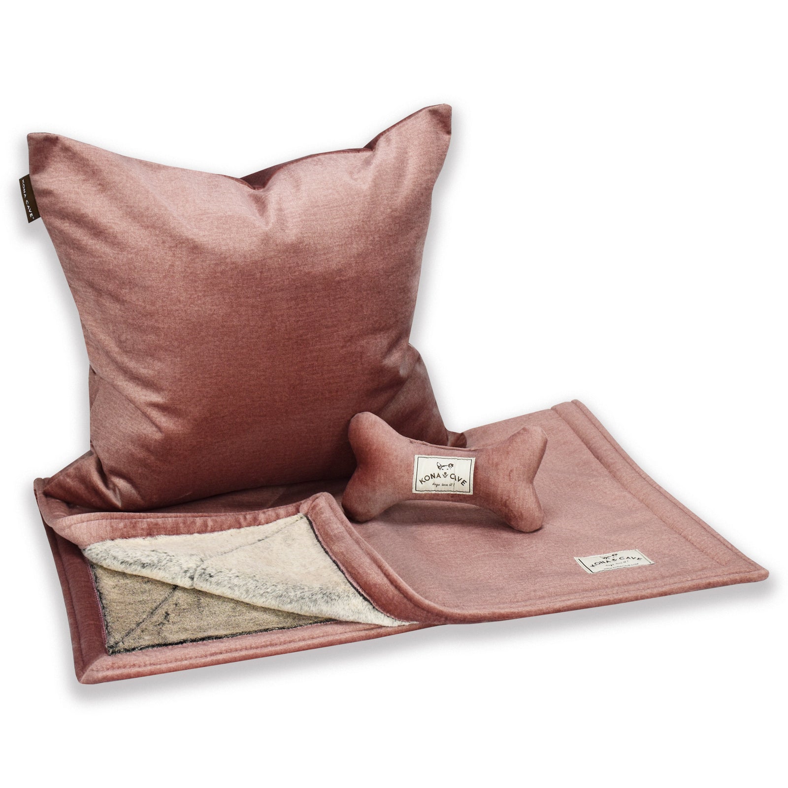 Doggy / Kitty Décor Set - Pale Pink Velvet with Faux Fur