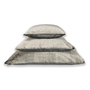 Dream Cushion - Faux Fur and Graphite Grey Velvet - With Optional Memory Foam Mattress