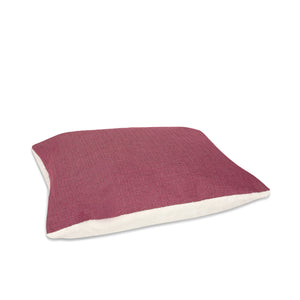  KONA CAVE® dog bed pillow in dark pink herringbone.